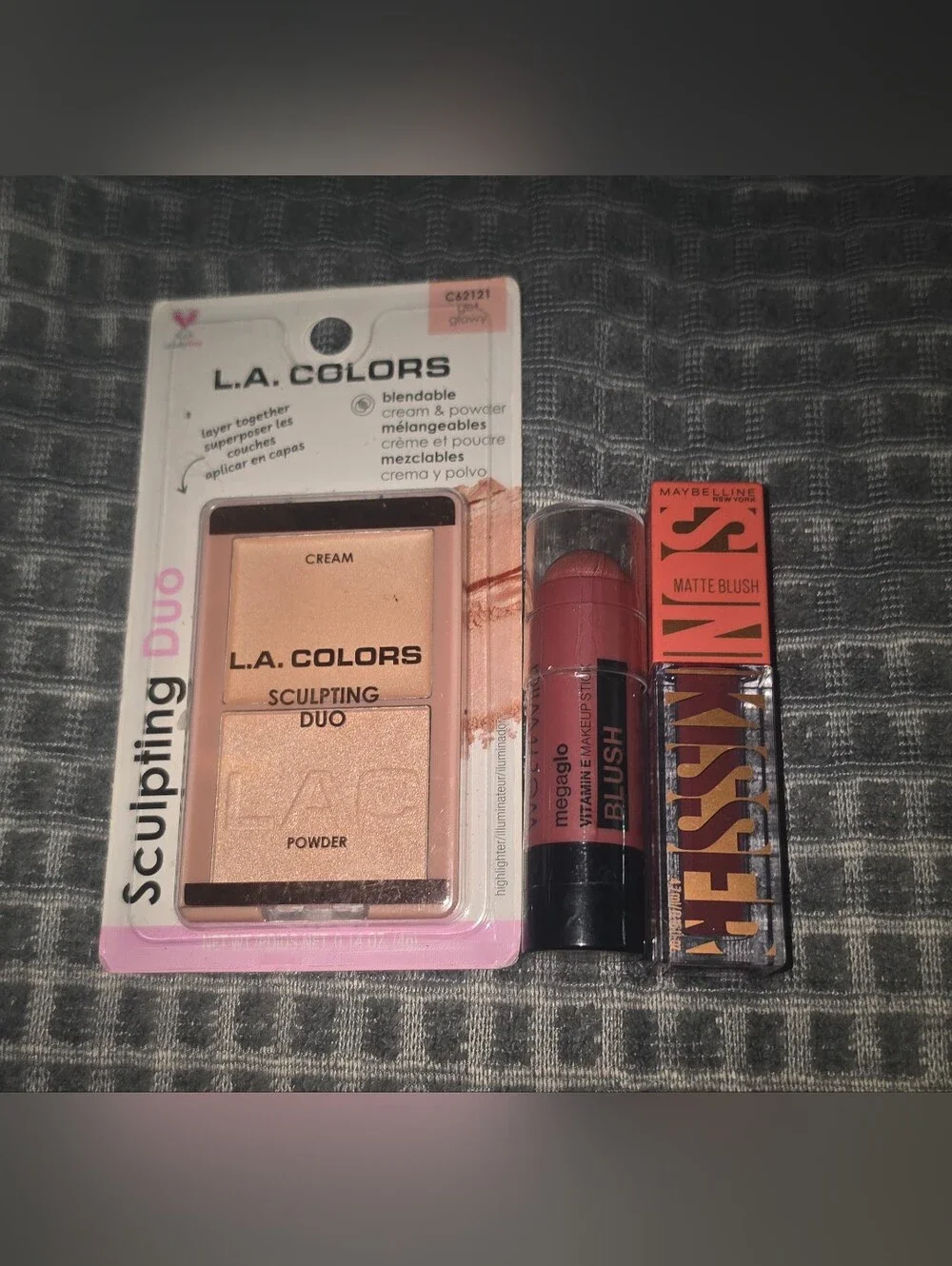 L.A. COLORS Sculpting Duo Cream & Powder Highlight, Blush Stick & Liquid Blush